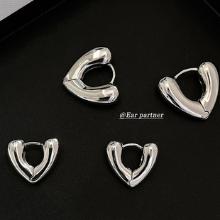 爱心耳环2026新款 小众设计感高级925银针耳钉耳圈耳扣耳饰女 爆款