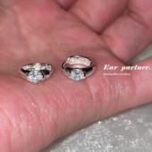 超闪圆钻耳环女小众设计感高级耳圈耳扣2025新款 银针耳钉耳饰 爆款