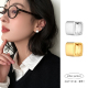 极简光面方形耳扣2026新款 耳夹轻奢高级感素圈耳环冷淡风耳饰耳钉