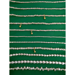 天然淡水极细2mm珍珠项链女轻奢baby小米粒气质长款毛衣锁骨颈链