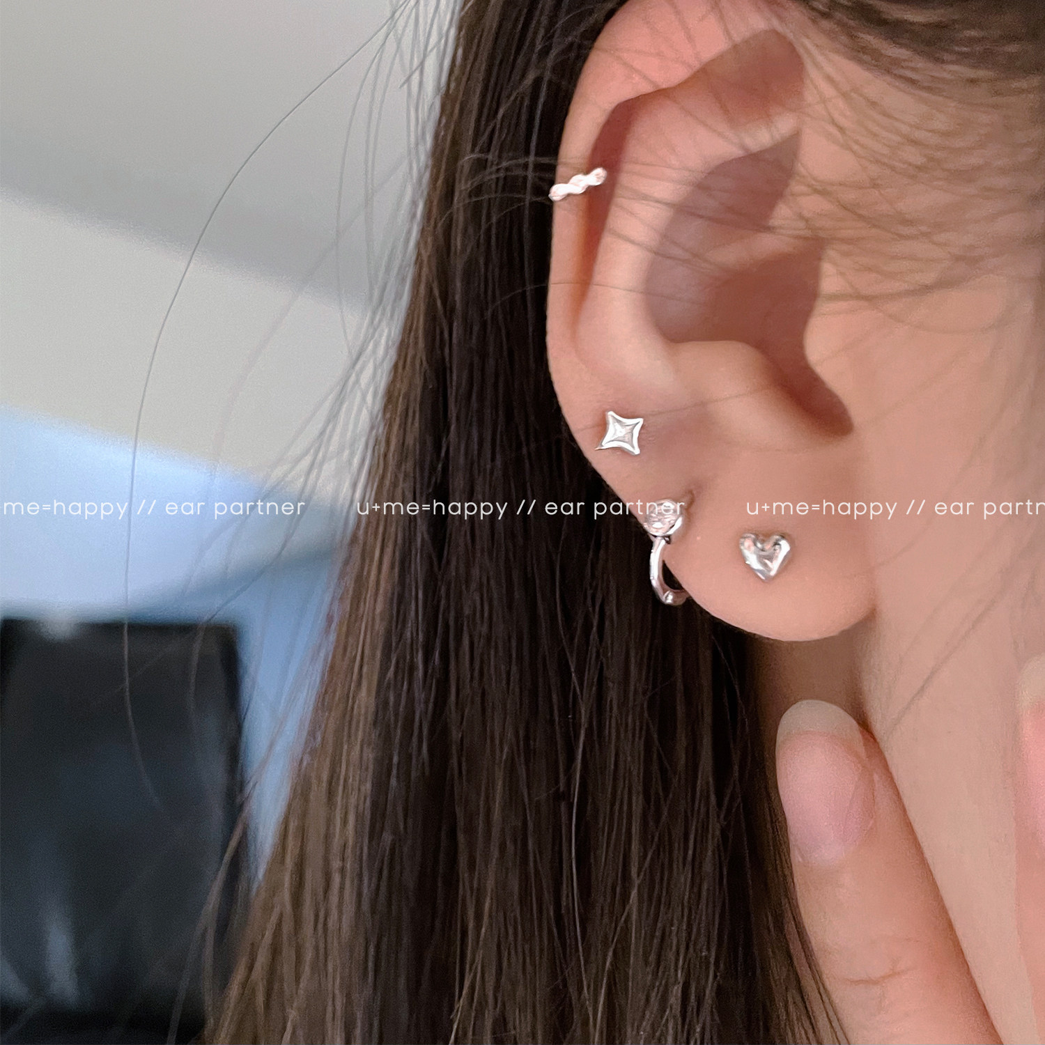 耳钉女纯银耳骨钉养耳洞耳环s925爱心耳饰小巧精致高级感锆石耳扣,饰品/流行首饰/时尚饰品新,耳钉,淘宝优惠券,粉丝福利购,淘宝优惠卷
