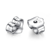 s925纯银耳堵耳钉扣蝴蝶耳扣耳帽耳钉塞耳环耳饰防掉配件耳背后托