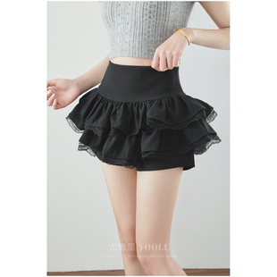 甜酷辣妹黑色纯欲半身裙2026春夏新款 女 高腰显瘦蛋糕裙A字短裙裤