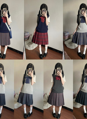 55CM/川岛私立jk制服裙长裙校供感格裙半身裙高腰百褶裙学院风