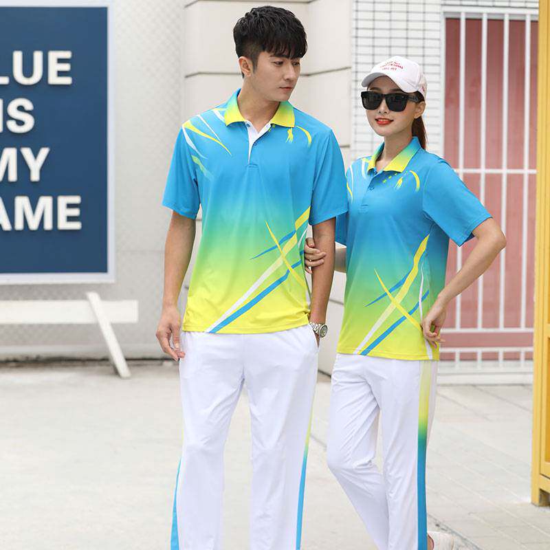 夏季情侣休闲运动套装短袖男士恤套装长裤女跑步运动服学生校服