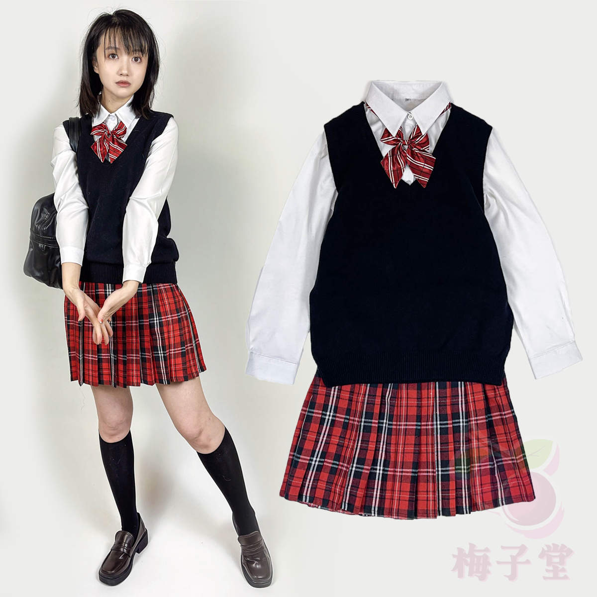 校供款日系JK制服背心套装四件