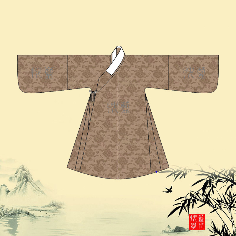小袖道袍明制复原交领汉服古装衣裁剪1：1图纸样板打版型 手工DIY