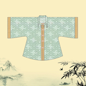 型 明制汉服方领半袖 1：1裁剪图纸样板外套对襟CAD绘打版 手工DIY