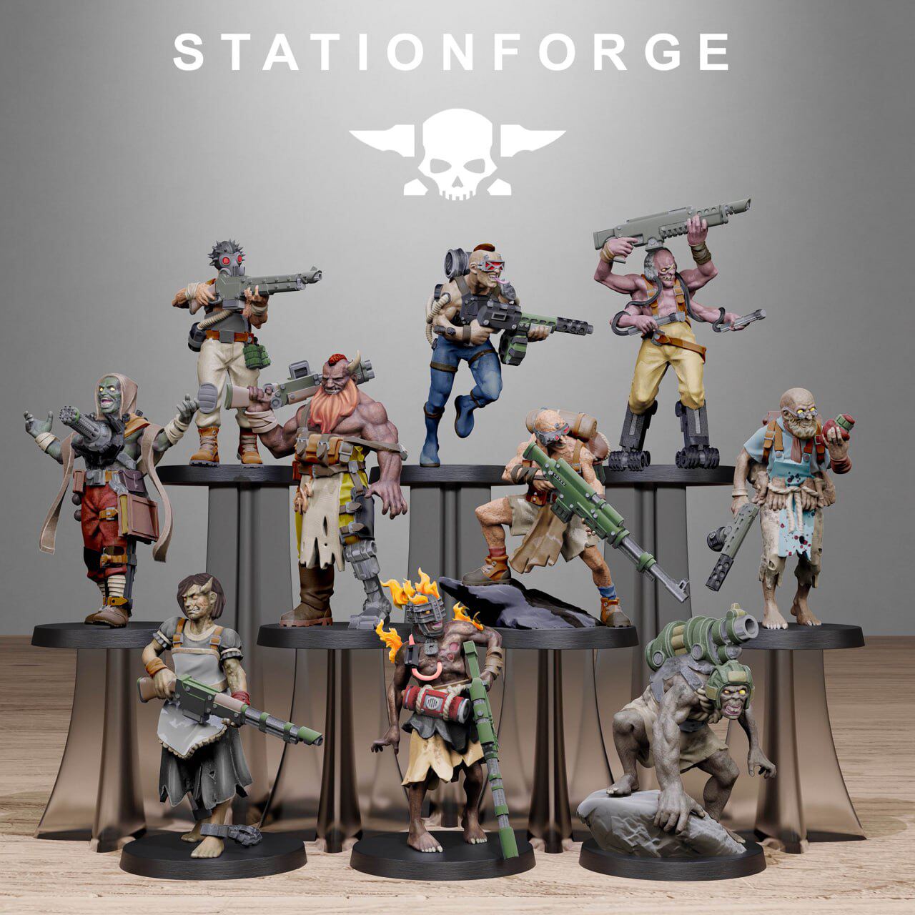 腐化守卫畸变人科幻战棋3D打印模型STL文件素材高精度桌游