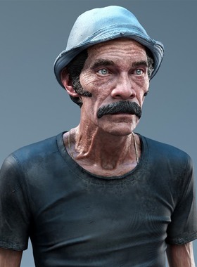 唐·拉蒙Don Ramon墨西哥喜剧演员3D打印模型STL文件素材高精度