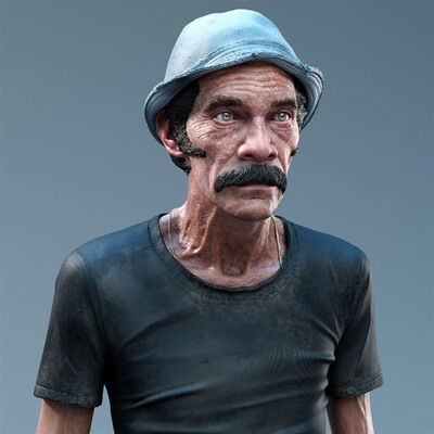 唐·拉蒙Don Ramon墨西哥喜剧演员3D打印模型STL文件素材高精度