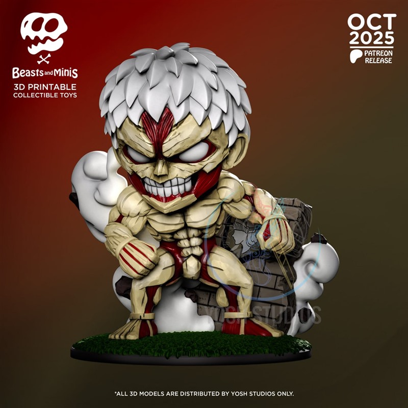 进击的巨人铠之巨人迷你Q版3D打印模型STL文件素材高精度