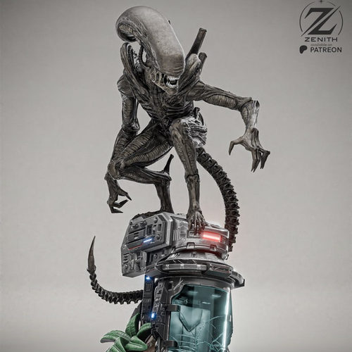 硅基寄生生命体异形模型3D打印模型STL文件素材高精度