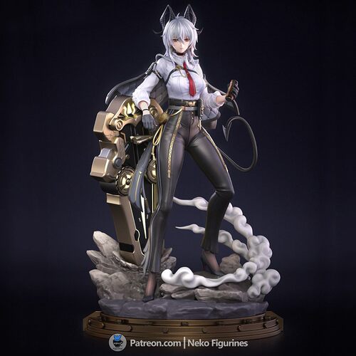 长离夜明鸣潮Zani扎尼猫女3D打印模型STL文件素材高精度已分体