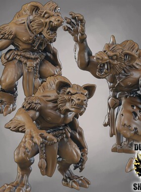 豺狼人胡狼变体3D打印模型STL文件素材高精度桌游战旗