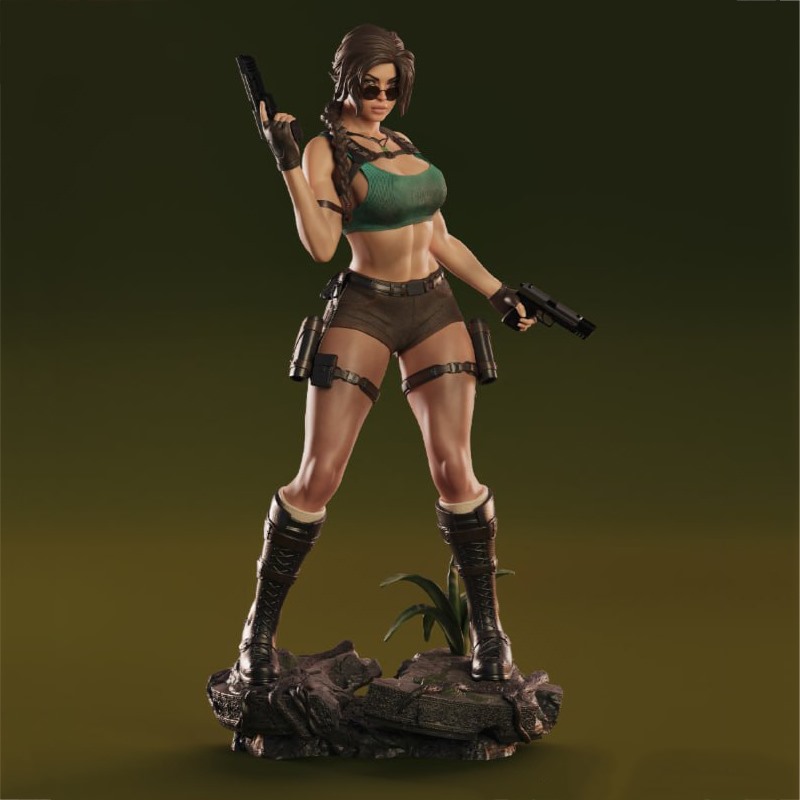 古墓丽影 劳拉·克劳馥3D打印模型STL文件素材高精度站姿