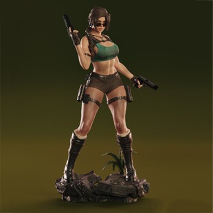 古墓丽影 劳拉·克劳馥3D打印模型STL文件素材高精度站姿