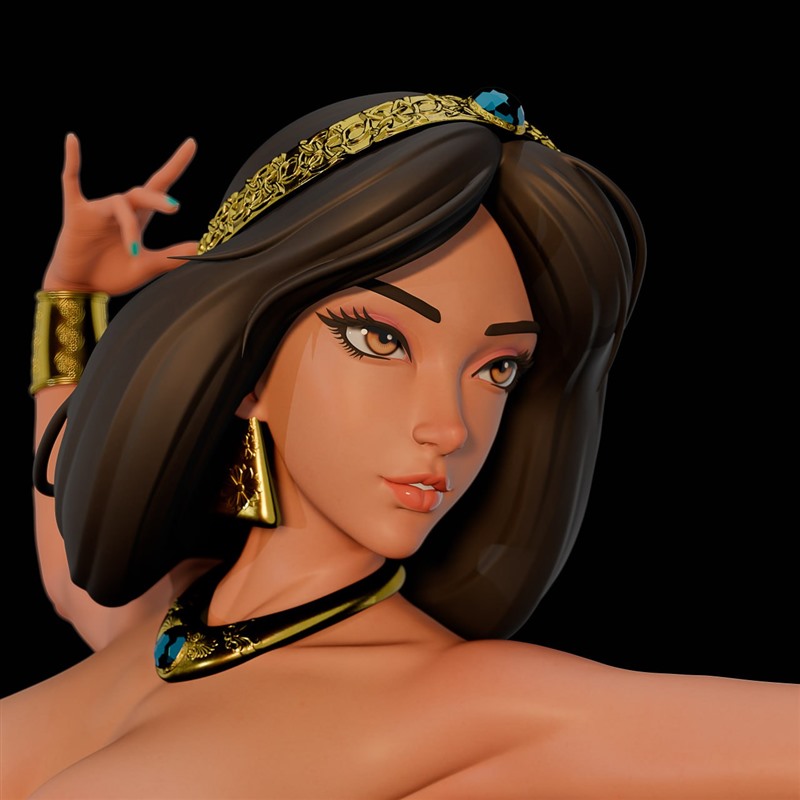 茉莉公主Jasmine阿拉丁3D打印模型STL文件数据高精度双体版