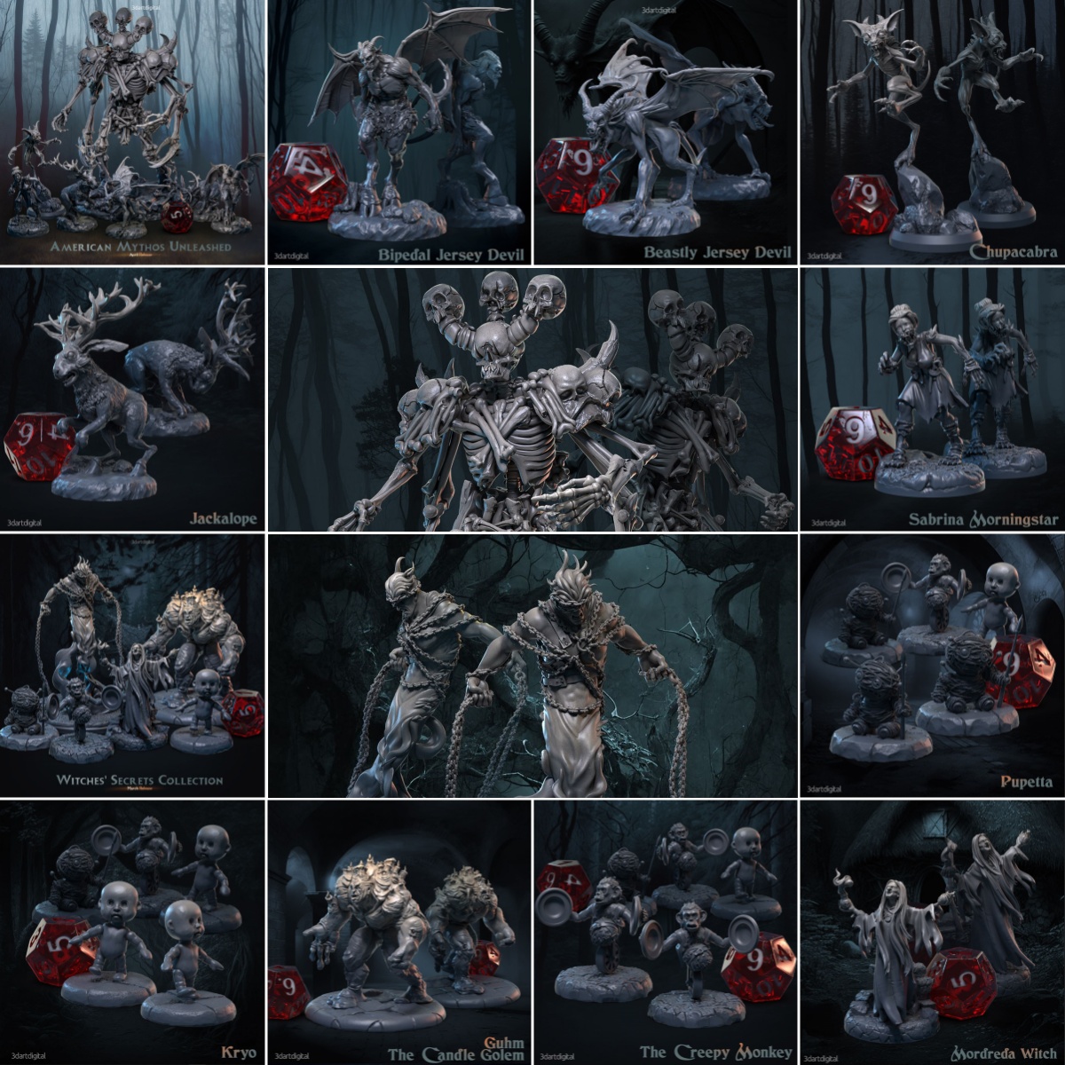 美国神话主题桌游战旗3D打印模型STL文件素材高精度