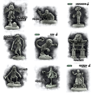 妖怪遭遇战（K 版）日式妖怪3D打印模型STL文件素材高精桌游战棋