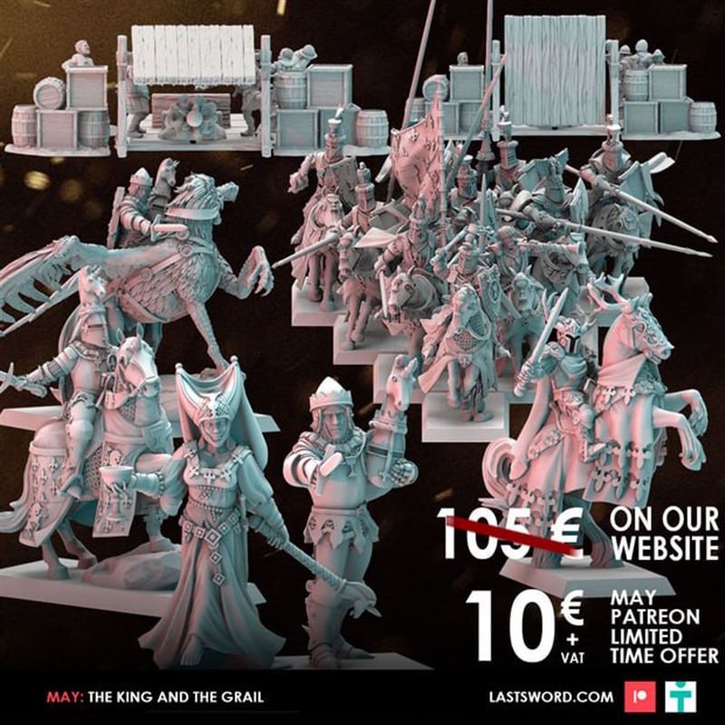 国王与圣杯终焉圣剑人王觐天3D打印模型STL文件素材精度桌游战旗