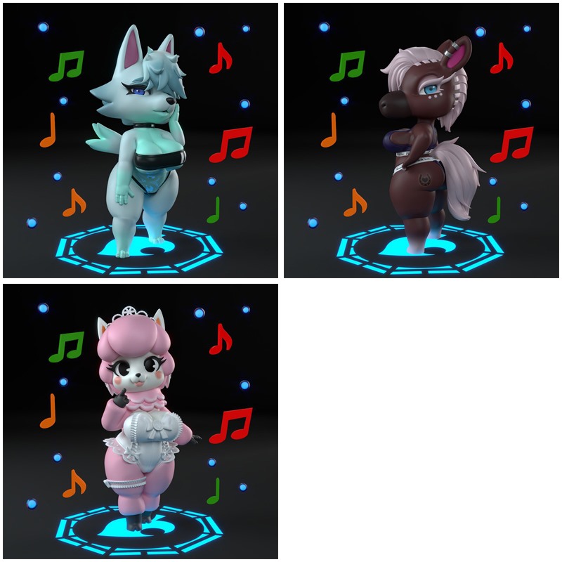 动物森友会贝拉蕾妮羊驼双体 3D打印模型STL文件素材高精度已分体