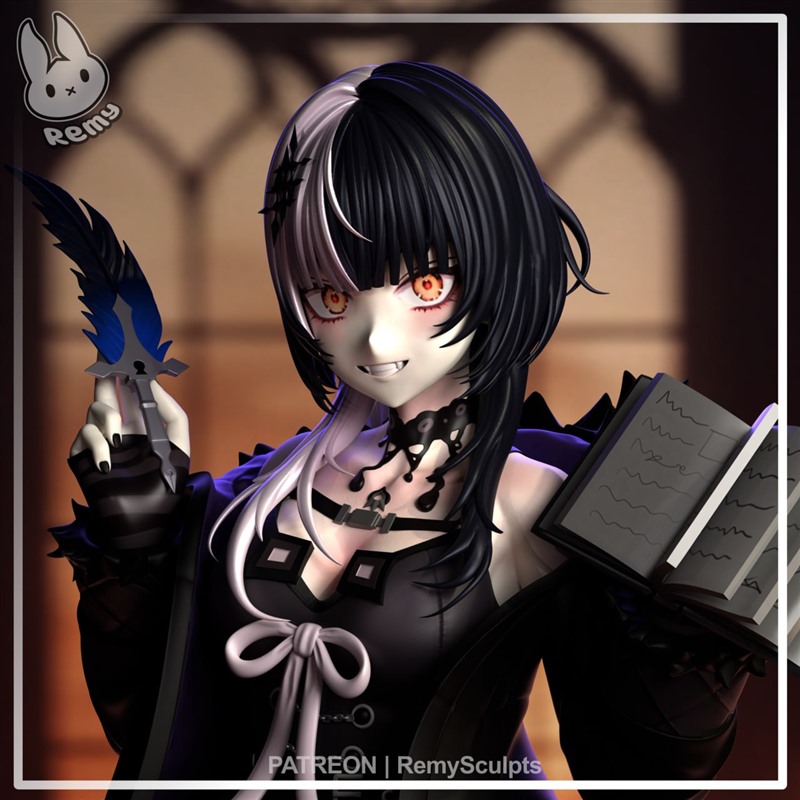 虚拟主播诗织诺薇拉赤红武士3D打印模型STL文件素材高精度