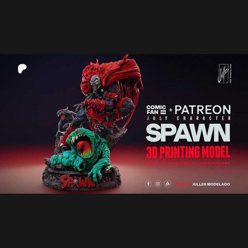 再生侠雕像地狱披风战斗姿3D打印模型STL文件素材高精度已分体