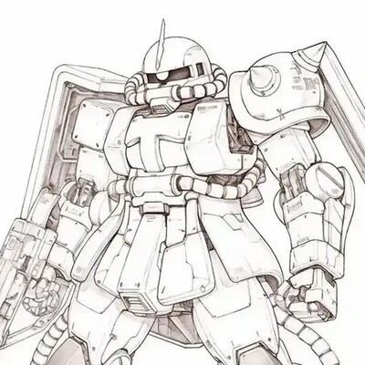 FDM机动战士高达扎古3D打印模型STL文件素材高精度已分体