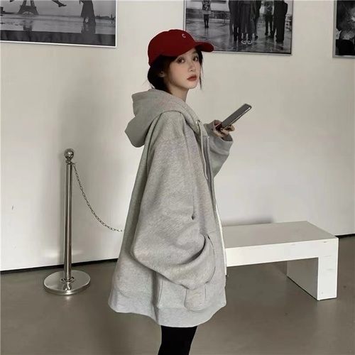 New solid color hooded women's sweater in autumn and winter 2021