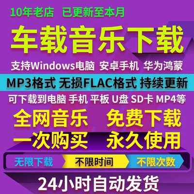 2024车载无损音乐包下载MP3抖音热门流行歌曲DJ免费高音质音源MV