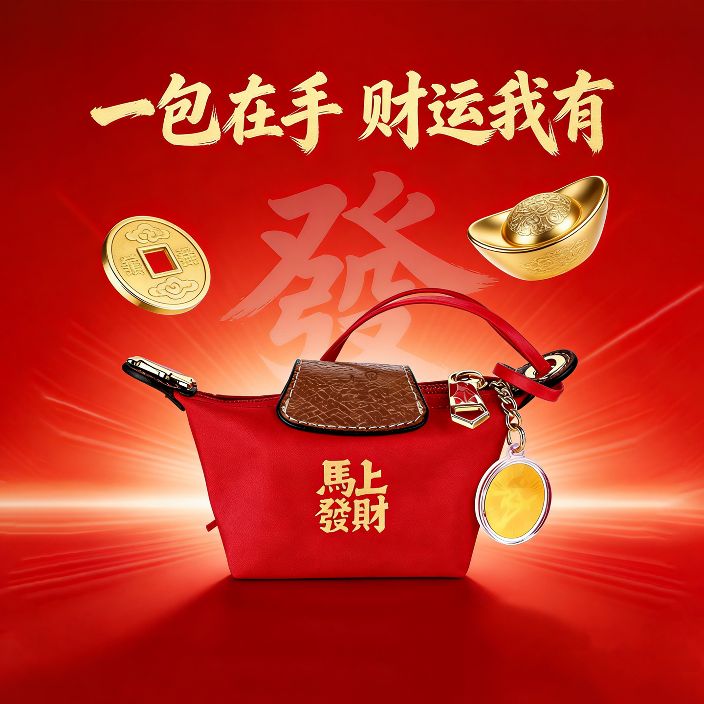 黄金车钥匙包包扣挂件创意金币挂饰马年本命年礼送女友生日礼物