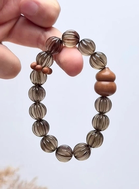 天然茶水晶葫芦手链女款单圈时尚百搭饰品礼物送女友闺蜜生日礼物