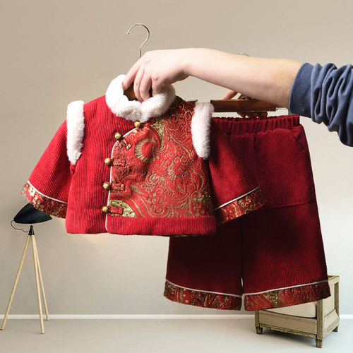 女童拜年服冬季加厚喜庆中国女