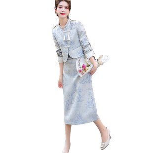 新中式改良旗袍套装裙女2025春装新款时髦气质洋气国风裙子两件套