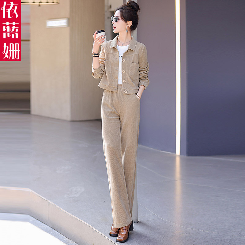 休闲气质小香风套装女2024春装新款时尚显瘦短款外套阔腿裤两件套,女装/女士精品,时尚套装,淘宝优惠券,粉丝福利购,淘宝优惠卷