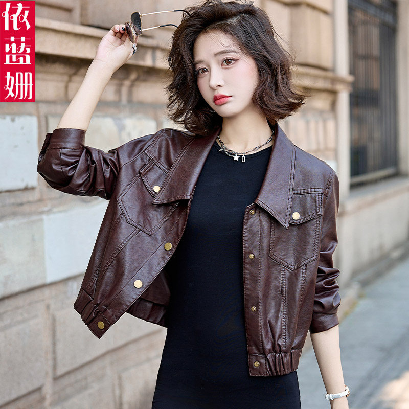皮衣外套女短款2025新款今年流行高级感小个子休闲宽松pu夹克上衣