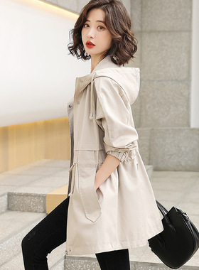 休闲外套春秋女装2024新款韩版bf洋气时尚宽松显瘦中长款工装风衣