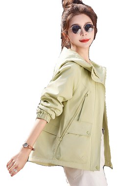宽松bf减龄休闲工装风衣短外套女