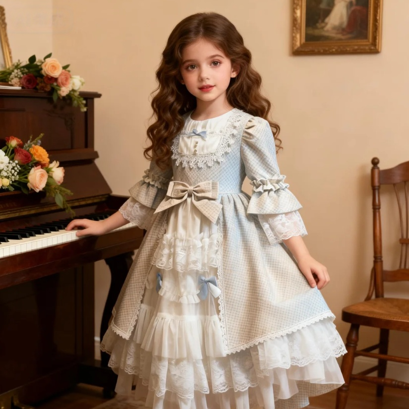 女童连衣裙公主裙宫廷复古洛丽塔女孩生日洋气高端轻奢礼服蓬蓬裙,童装/婴儿装/亲子装,连衣裙,淘宝优惠券,粉丝福利购,淘宝优惠卷