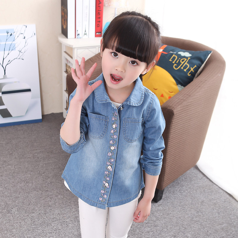 Chemise fille à manche longue en toile - Ref 2084875 Image 1