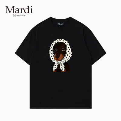 专柜授权 Mardi Mountain韩国正品2026夏新款黑白纯棉短袖男女t恤