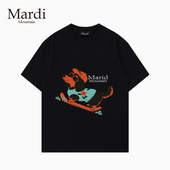 Mardi Mountain韩国正品 2026夏新款 专柜授权 黑白纯棉短袖 女t恤