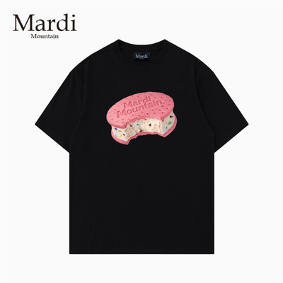 专柜授权 Mardi Mountain韩国正品2026夏新款黑白纯棉短袖女t恤