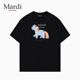 Mardi Mountain韩国正品 2026夏新款 专柜授权 黑白纯棉短袖 女t恤