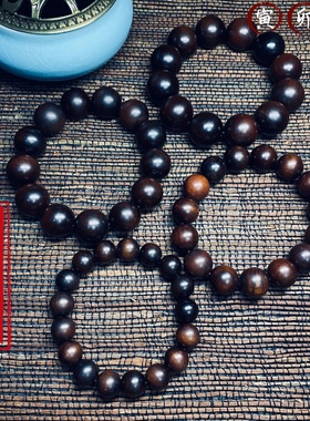 天然雷击枣木雷焦痕雷裂玉化手串手把81颗108颗道家流珠念珠手链