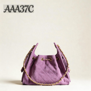 26春季 菱格链条包小香风水桶包mini小包净色百搭抽绳包可爱 新款