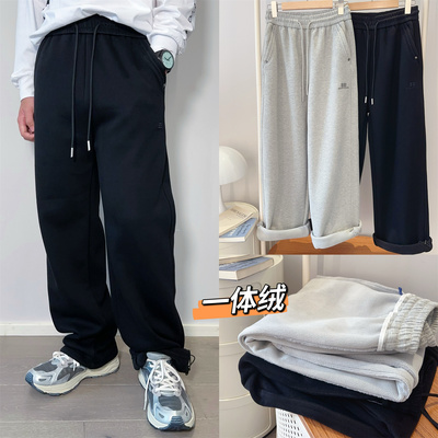青少年加绒运动裤男童一体绒卫裤