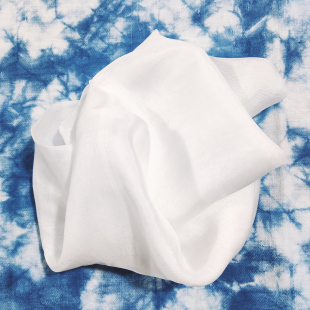 100桑蚕丝 扎染 水拓染 蓼蓝鲜叶染 真丝丝巾方巾 蜡染植物染白色