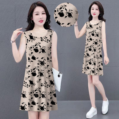 清仓捡漏~时尚爆款夏季薄款女装妈妈吊带背心连衣裙大码洋气显瘦